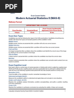 MAS-II Exam Content Outline | PDF | Time Series | Statistics