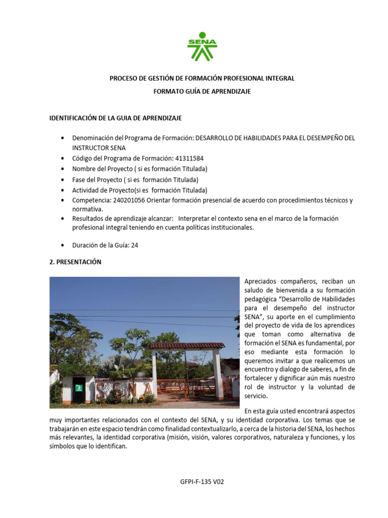 Guía de Aprendizaje para Instructores SENA | PDF | Aprendizaje