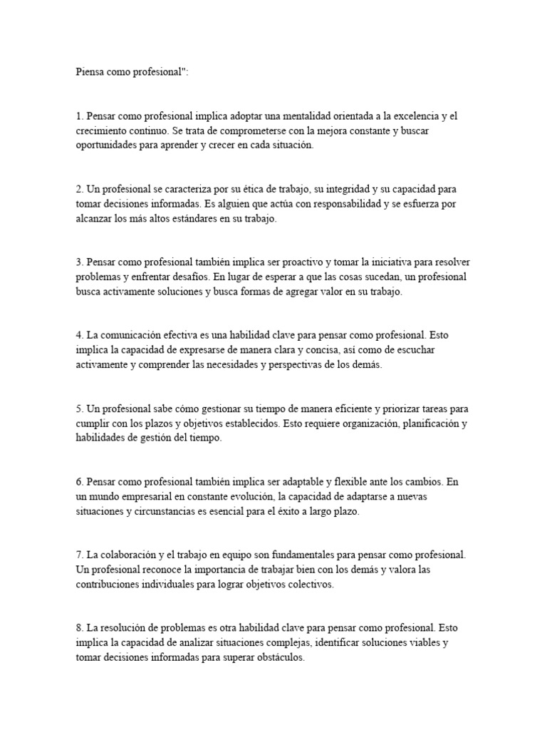 Mentalidad Profesional para el Éxito | PDF | Crecimiento personal y ...
