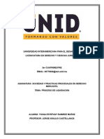 Asignatura: Sociedad y Practicas Procesales en Derecho Mercantil Tema: Proceso de Liquidacion