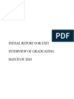 Initial Report For Exit Interview of Graduating Batch of 2024