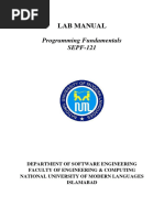 Programming Fundamentals-SEPF-121 - Lab Manual