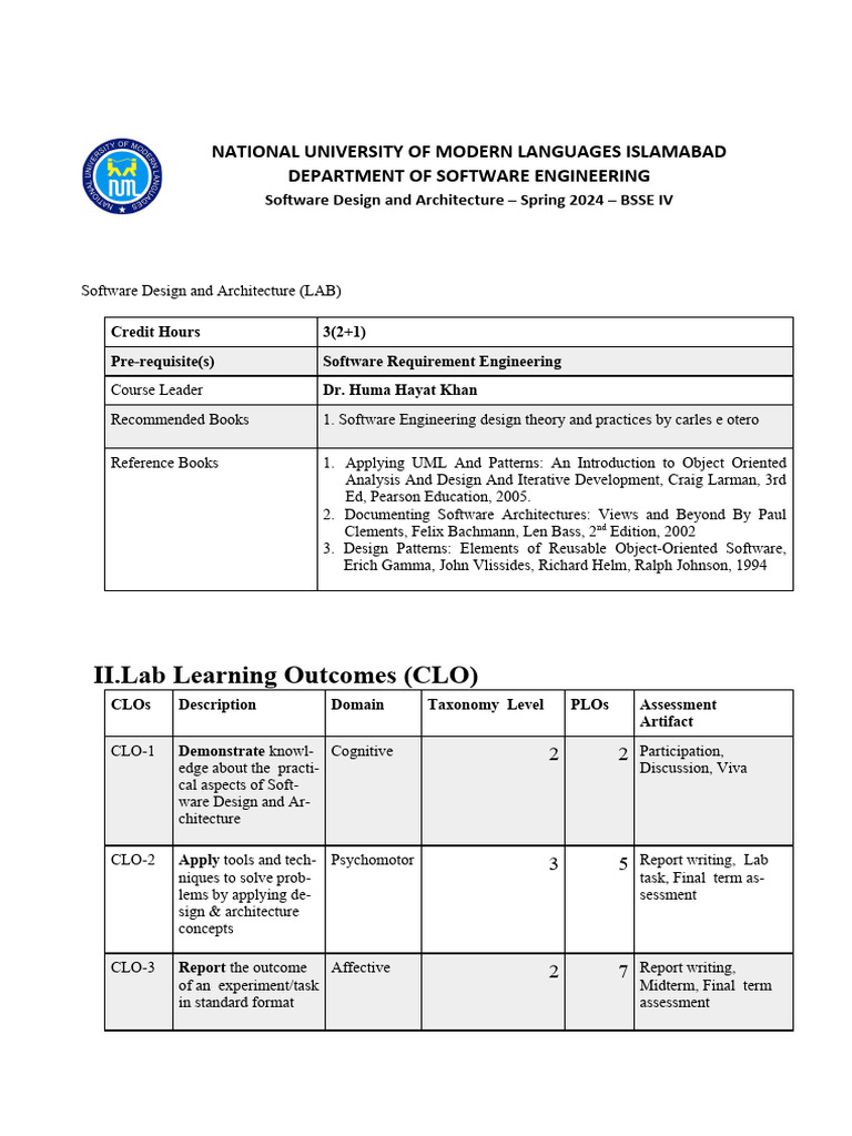 Software Design & Architecture Lab | PDF | Use Case | Unified Modeling ...