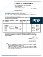 Certificate of Conformance: 12/4, Delhi Mathura Road Near Sarai Khawaja Chowk Delhi NCR 121003 Haryana INDIA