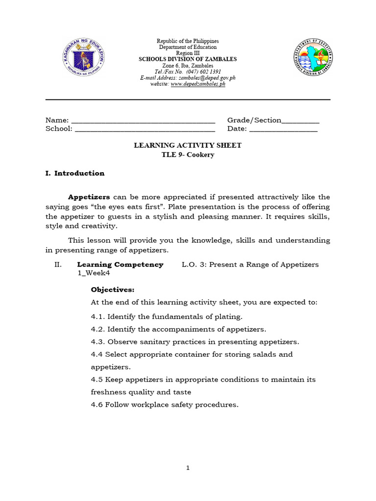 Las Tle 9 Appetizer Wk4 Donna Download Free Pdf Hors D Oeuvre