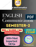 English Communication (MCQS) SEM-2 (2022-26) Ranchi University