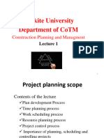 Lecture Note (CPS) Construction Planning & M