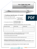 Devoir de Synthèse N°1 - Anglais - Bac Lettres (2013-2014) Mr hajji abderrazek