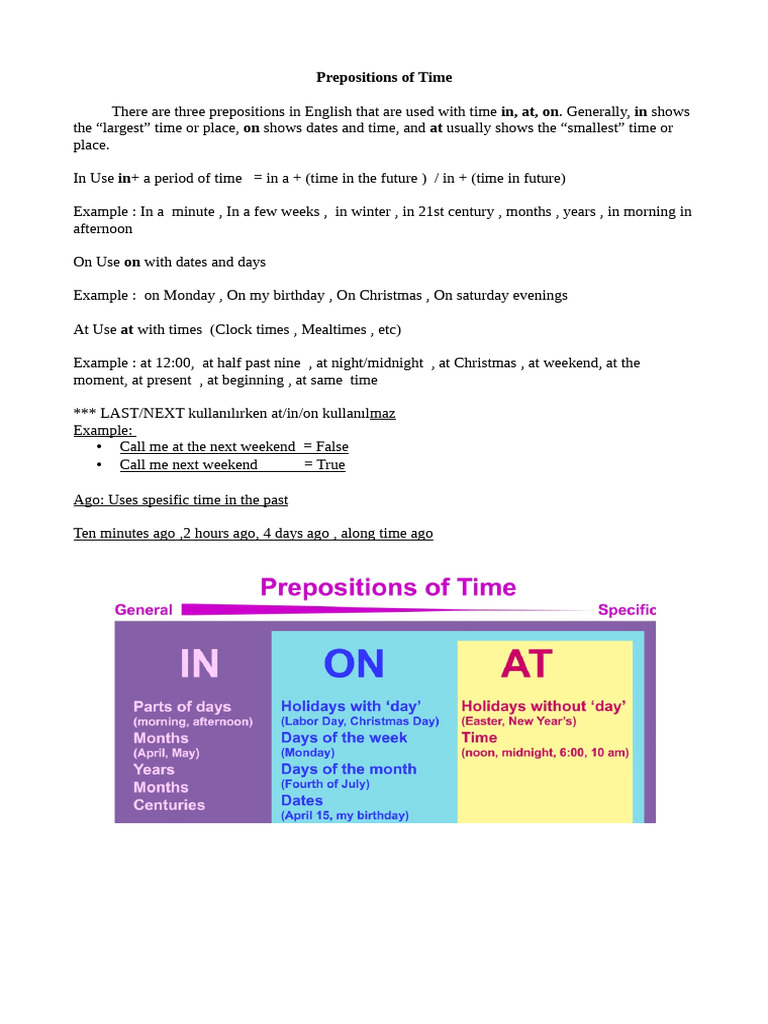 Understanding Prepositions of Time | PDF | Language Arts & Discipline