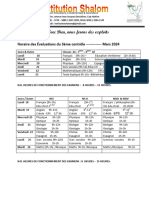 Horaire Des Évaluations Du 3ème Contrôle Mars 2024