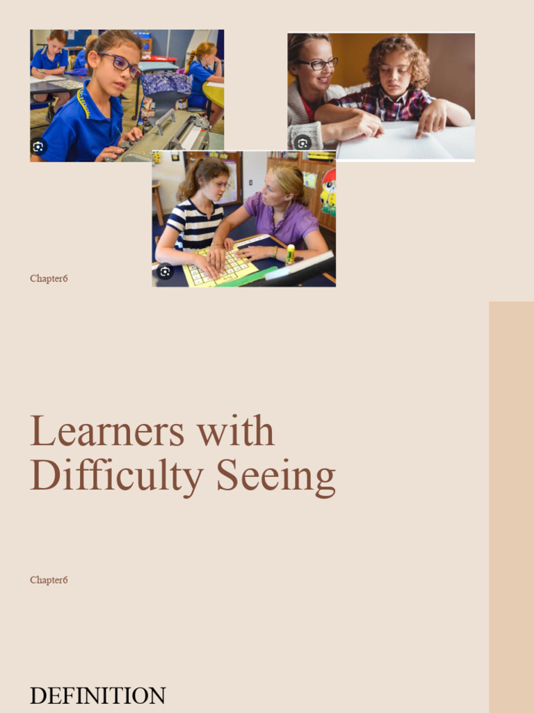 Learners With Difficulty in Seeing | PDF
