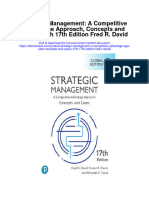 Strategic Management A Competitive Advantage Approach Concepts and Cases 17Th 17Th Edition Fred R David All Chapter