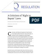 A Criticism of Right To Repair' Laws - Cato Institute