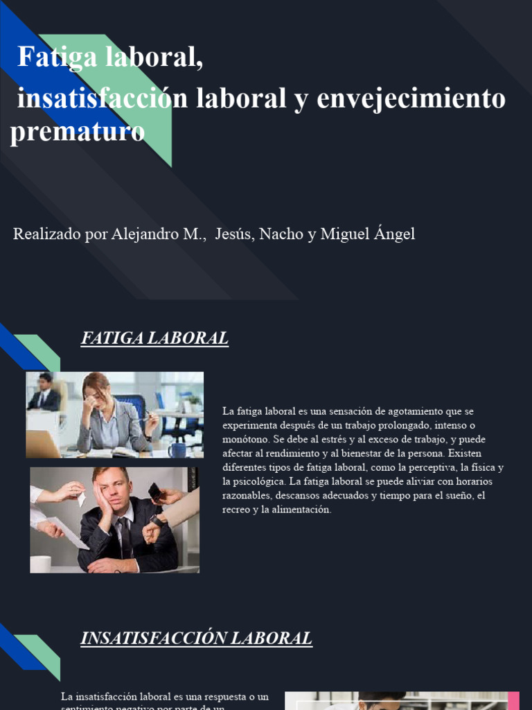 Fatiga Laboral y Envejecimiento Prematuro | PDF | Crecimiento personal ...