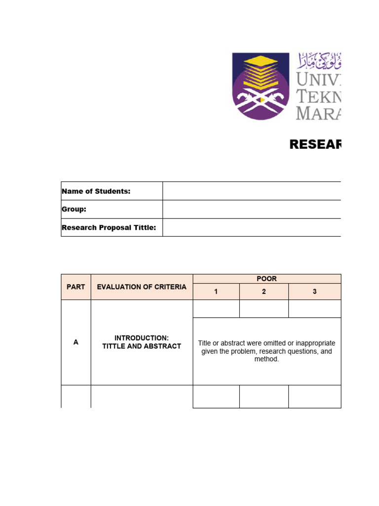 Research Proposal Evaluation Criteria | PDF | Grammar | Logic