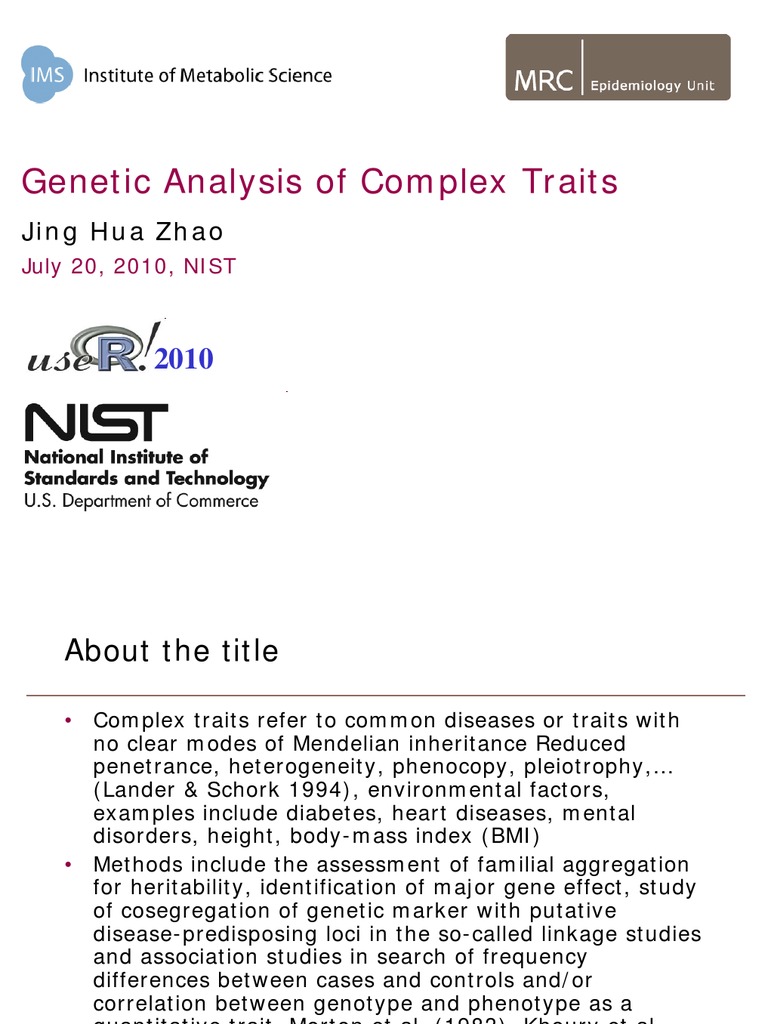 Slides | PDF | Genome Wide Association Study | Quantitative Trait Locus