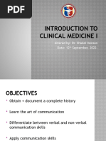 Week 2 - Day 1 - Introduction To Clinical Medicine I