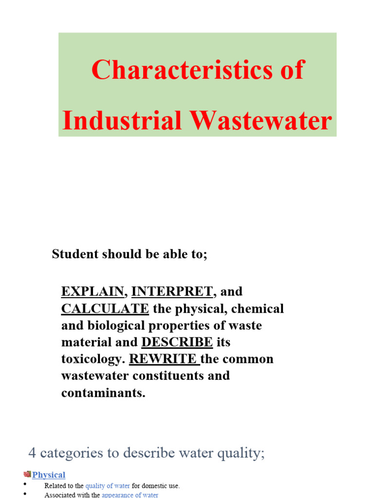 Characteristics of Industrial Waste | PDF | Sewage Treatment | Water