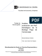 Análisis y Evaluación Del Plan Estratégico de La Bodega Pago de Carraovejas