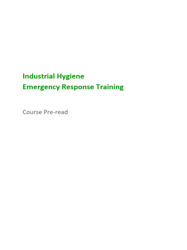 Industrial Hygiene Emergency Response Guide | PDF | Personal Protective ...