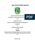 Monday Thermodynamic (Assignment)