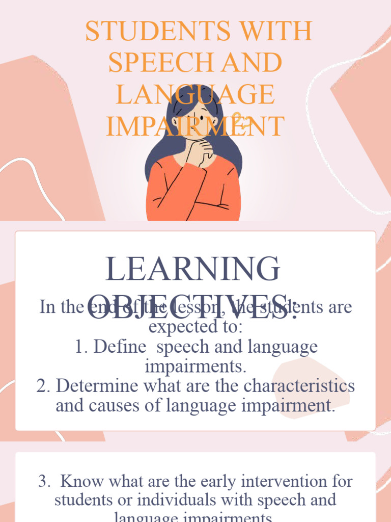 Speech And Language Impairment Examples