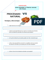 Ficha Debate Alimentos Procesados Vs Alimentos Naturales