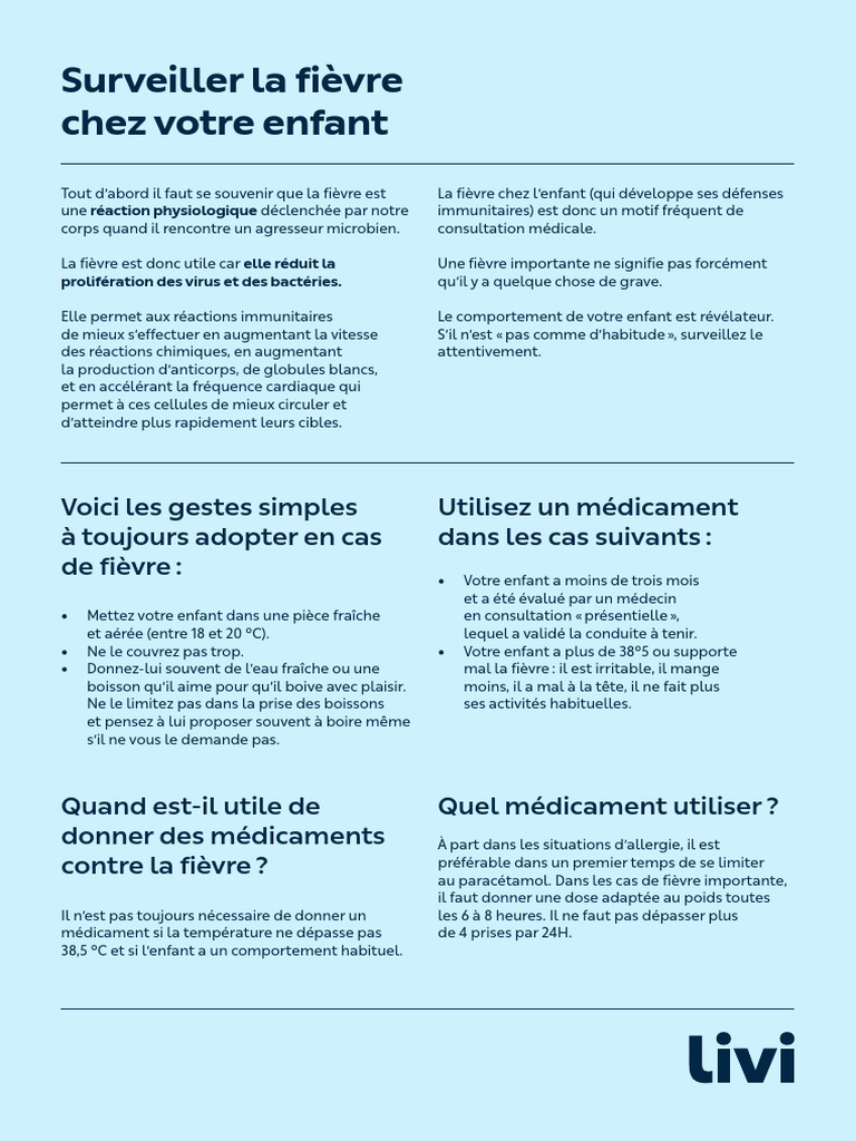 Surveiller la fièvre chez l'enfant | PDF | Fièvre | Médecine