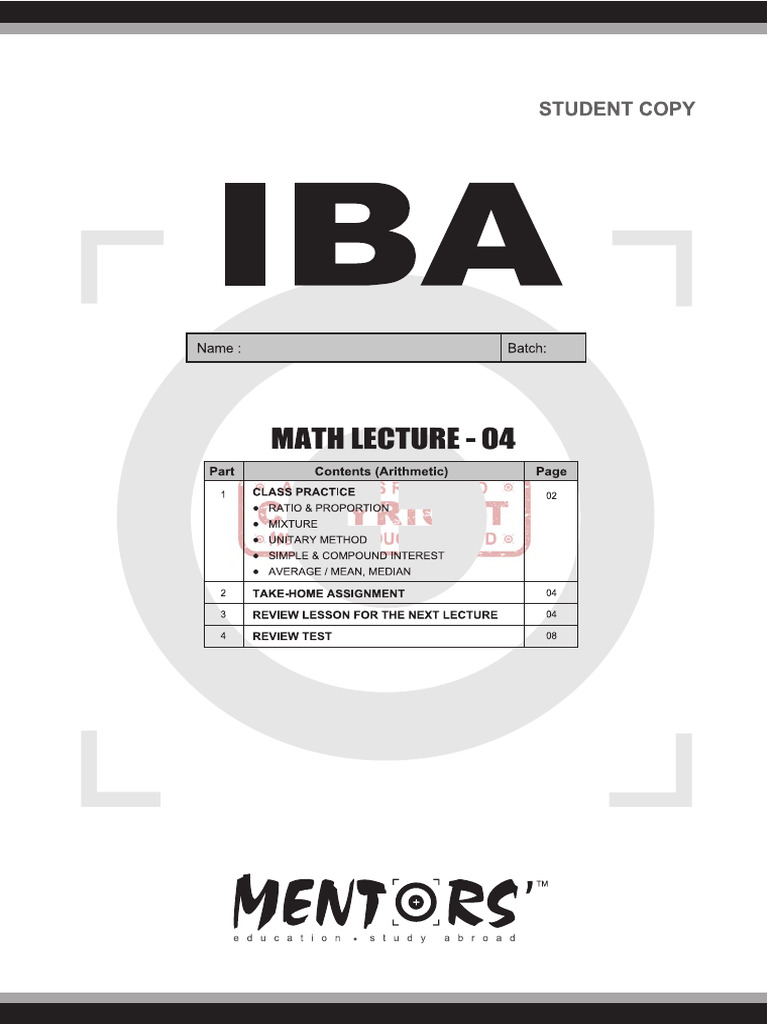 Maths Iba-4 | PDF