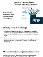 Role of Occupational Therapy in the Treatment of mental disorders