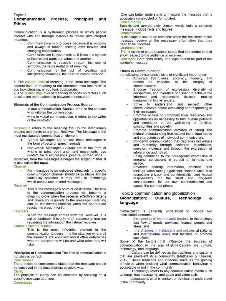 Pur Comm Notes Pdf Communication Information