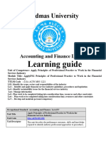 Apply Principles of Professional Practice To Work in The Financial Services Industry