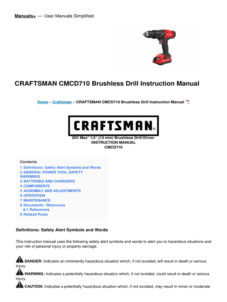 craftsman rechargeable flashlight manual V20 LED Work Light, Cordless Handheld Flashlight, Pivoting Head, 140 Lumens, Battery Not Included (CMCL020B) CMCD710 Drill Instruction Manual |