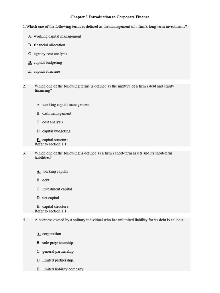 Fix chapter 1 introduction to corporate finance pdf partnership