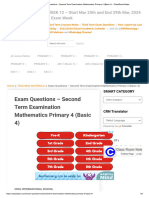 Exam Questions - Second Term Examination Mathematics Primary 4 (Basic 4) - ClassRoomNotes