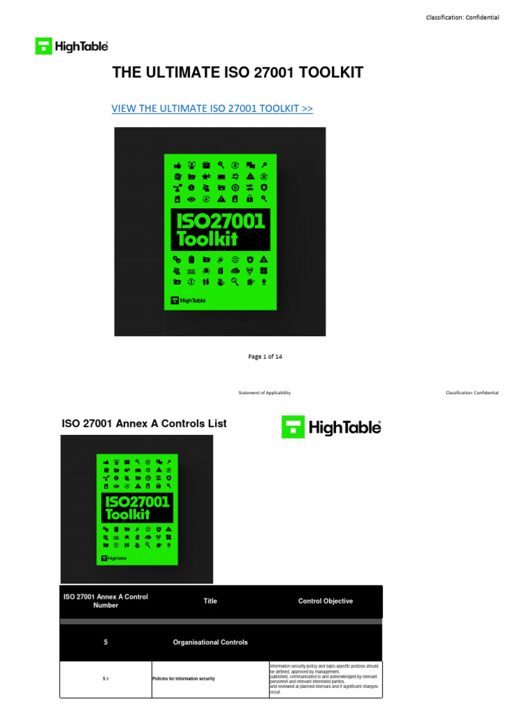 ISO 27001 Annex A Controls Overview | PDF | Information Security ...