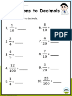 Grade 5 Fractions To Decimals Worksheet 7