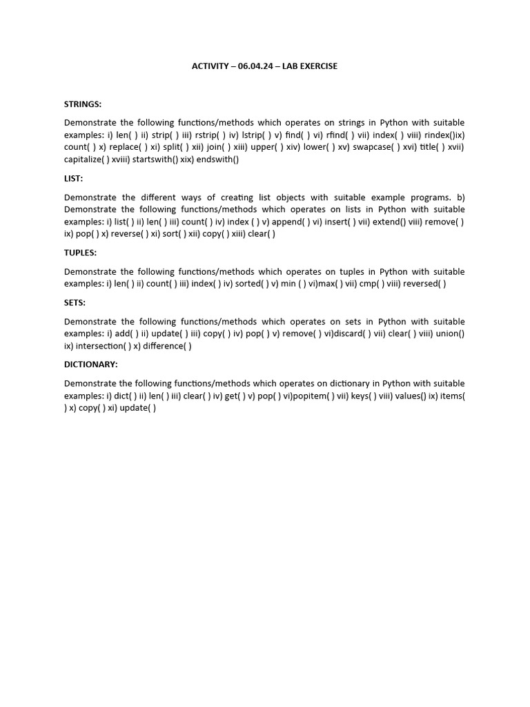 Activity - 06.04.24 - Lab Exercise | PDF