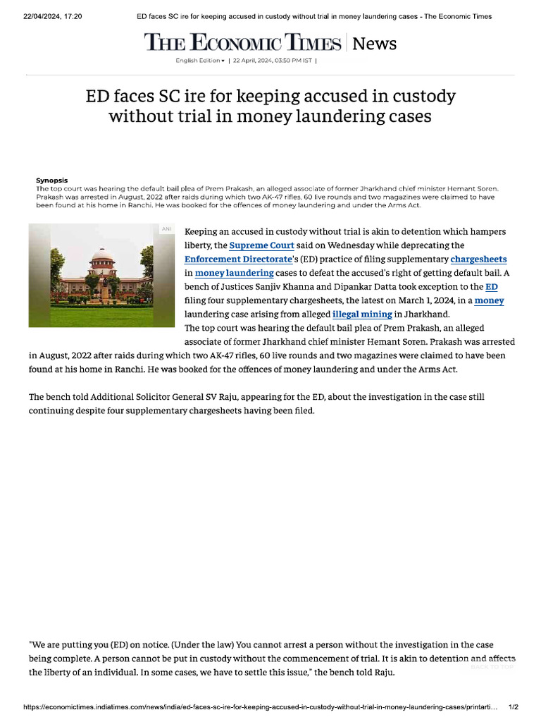 ED Faces SC Ire | PDF