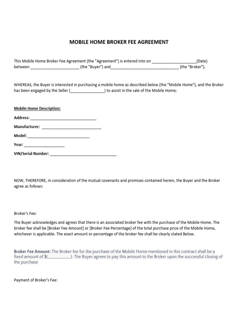 Broker Fee Agreeemnt (Buyer Signs) | PDF | Procurement | Prices
