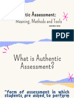 Lesson 1-Authentic Assessment (Meaning, Methods and Tools)