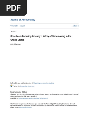 Shoe Manufacturing Industry