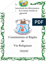 Constitution Et Règle de Vie Religieuse