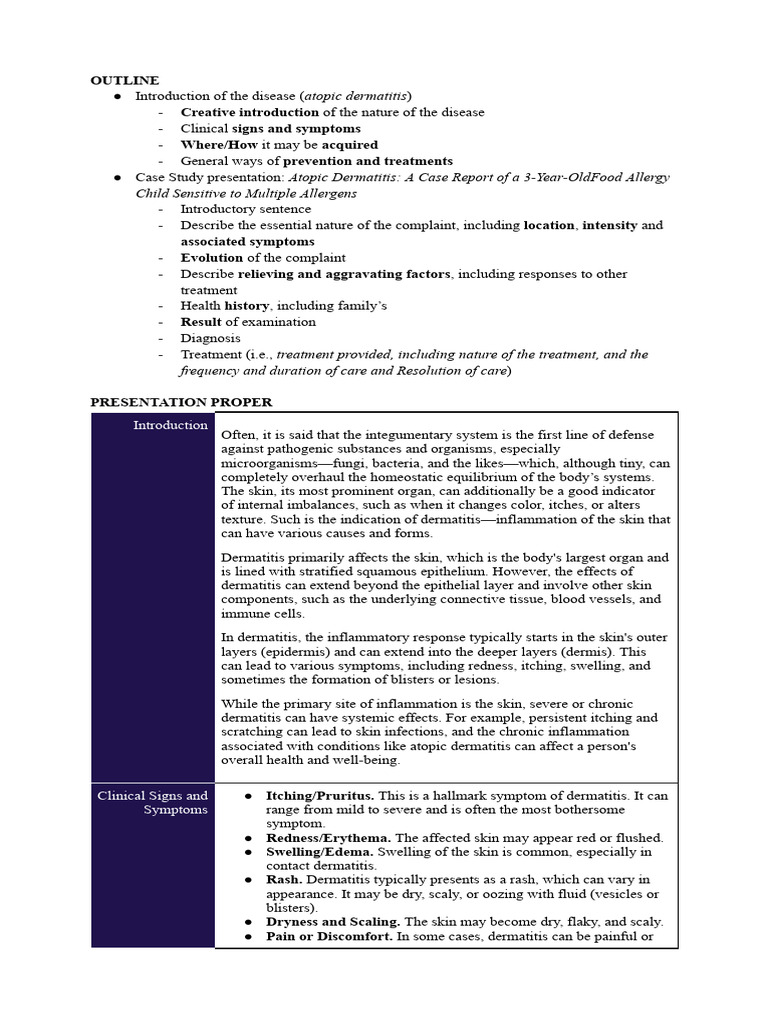 Atopic Dermatitis Case Study Overview | PDF | Dermatitis | Allergy