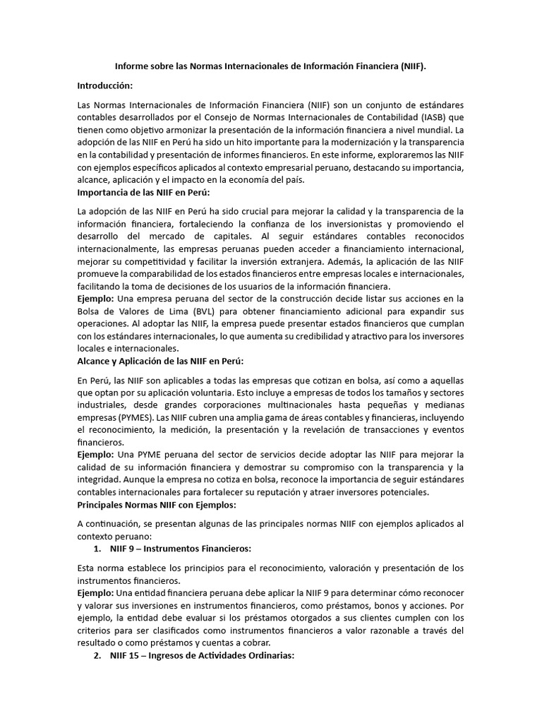 NIIF | PDF | normas internacionales de INFORMACION FINANCIERA ...