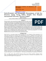 Socio-Economic and Demographic Determinants of Safe Sex Practices Among Young Adults Insights From Kampala International University, Western Campus