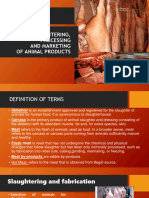 Slaughtering Processing and Marketing of Animal Products