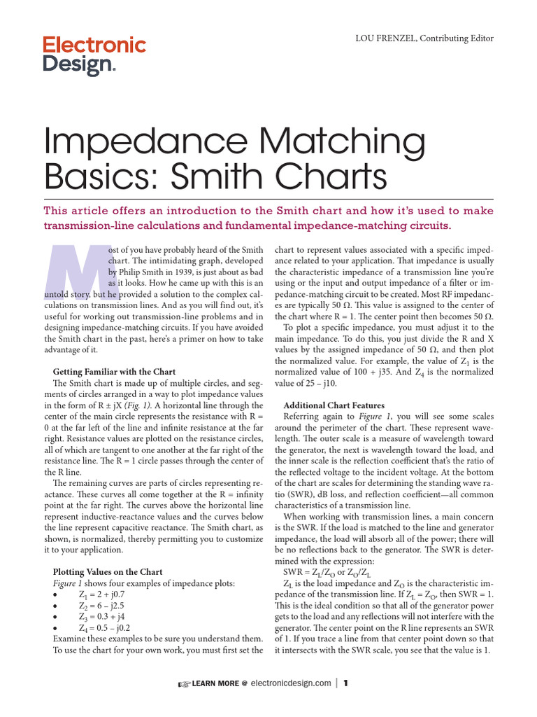 Understanding Smith Charts for Impedance Matching | PDF | Transmission ...