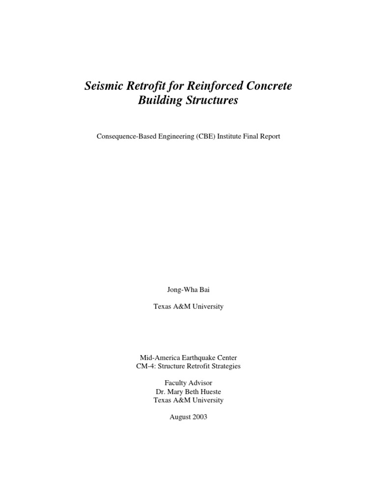 Seismic Retrofit Techniques for RC Structures | PDF | Earthquake ...