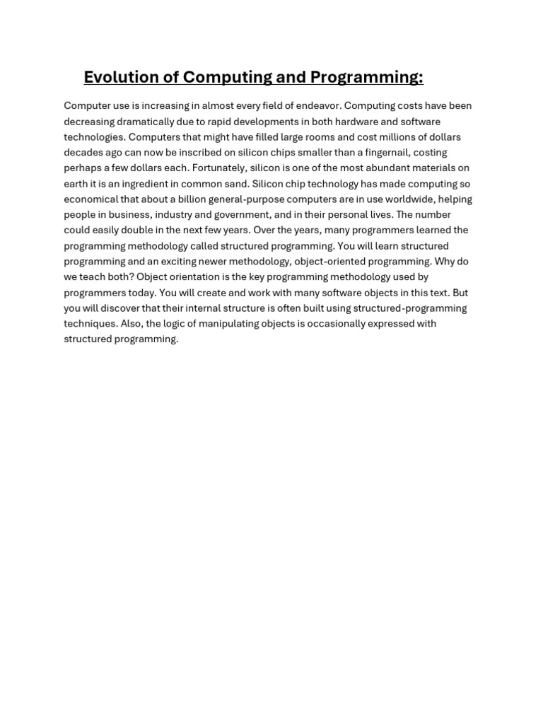 Evolution of Computing & Programming | PDF | Art